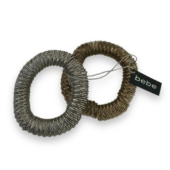 bebe Jewelry - bebe Steampunk Chunky Coil Stretch Bangles